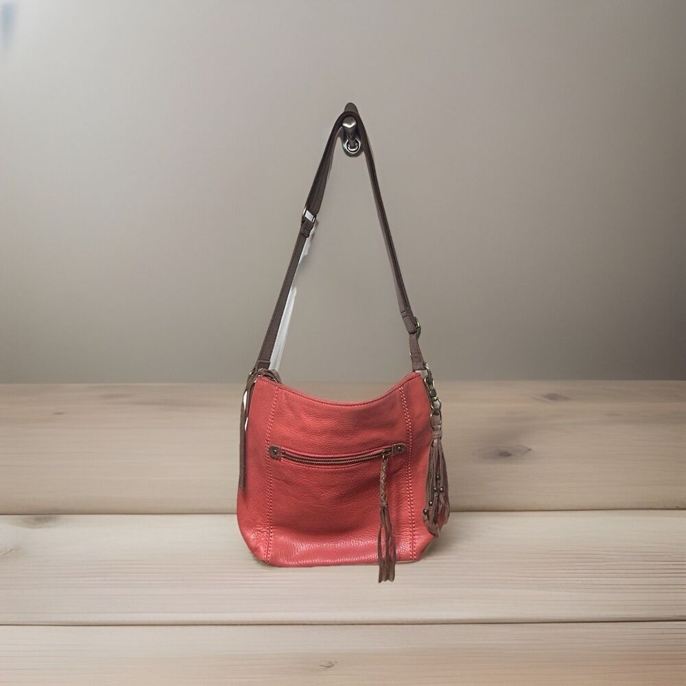 The Sak Ashland Pebbled Leather Crossbody Bag Nectar Orange 12 X 11 X 4” - Picture 1 of 7